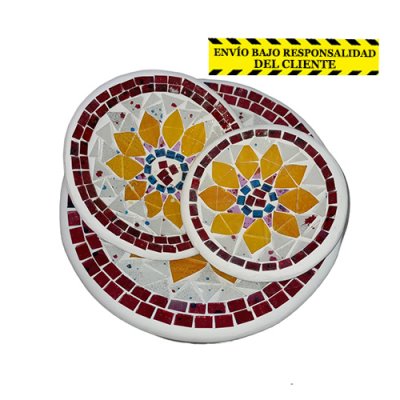Set x3 platos Mosaico Redondo 20/15/12- 13
